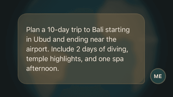 Describe your trip in plain words